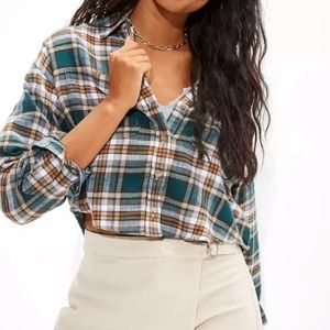 american eagle cropped flannel